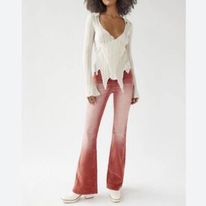 UO Velvet Ruched V-Front Flare Pant